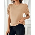 thumbnail image 5 of Yesfashion Womens Summer Tops 2025 Casual Crewneck Short Lantern Sleeve Blouse Pullover Shirts, 5 of 6