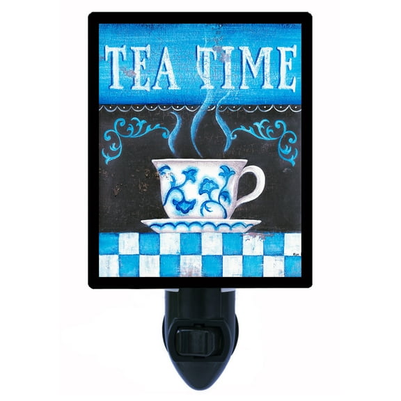 Night Light - Tea Time. | Kitchen Theme, Includes Free Switchable Insert, 4W Bulb, E12 Base