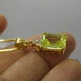 thumbnail image 2 of 4.00Ct Emerald Cut Green Peridot Pendant Necklace | 14K Yellow Gold Plated Sterling Silver | Women’s Solitaire Pendant with Free 18" Chain, 2 of 5