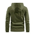 thumbnail image 3 of RYDCOT Men's Hooded Waterproof Jacket Lightweight Jacket Outdoor Casual Long Sleeved Hooded Workwear Jacket Army Green, 3 of 3