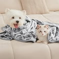 thumbnail image 4 of BLRTUN 3 Pack Blankets Fluffy Premium Fleece Pet Blanket Flannel Paw Printed Throw for Dog Cat Grey Paw, 4 of 9