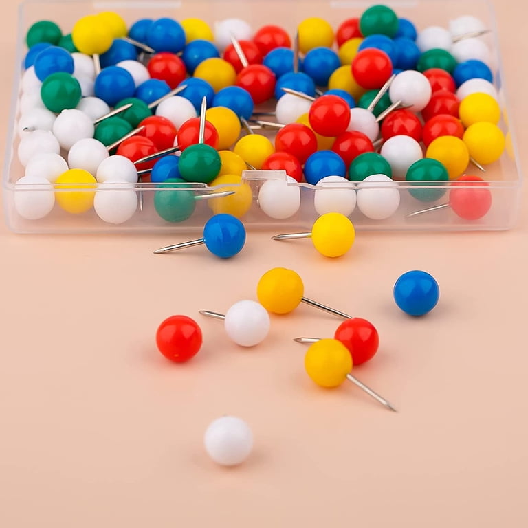Fun Push Pins 1000 Pcs Map Push Pins, Plastic Coloured Round Head Tacks ...