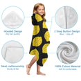 thumbnail image 7 of Yellow Lemon Fruit Dots Black Pattern Hooded Bath Towel，50"x30" for Ages 3 To 12 Kids, Quick Dry Lightweight Soft Microfiber Hood Beach Towel Cover Up for Kids, 7 of 7