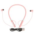 thumbnail image 1 of Bluetooth 5.2 Wireless Neckband Headphones, IPX5 Waterproof, Stereo, Ergonomic, Enhanced Bass, Magnetic, Pink, 1 of 4