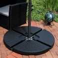 thumbnail image 3 of 4-Piece Cantilever Offset Patio Umbrella Base Stand, Fills Up to 160lbs Sand or Water Circle Patio Umbrella Stand Black, 3 of 5