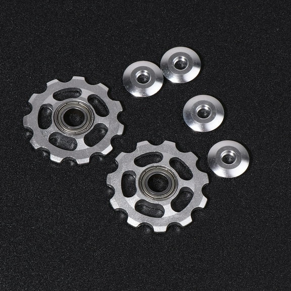 IBASETOY 2Pcs Silver Rear Derailleur Pulley for Bike Derailleur Replacement Part