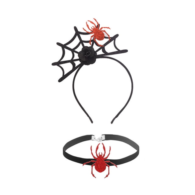 Qarigey Diadema de araña de Halloween, accesorios para el cabello para fiesta de juegos de rol, tocado de Halloween Accesorio para el cabello cinco