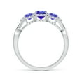 thumbnail image 2 of ANGARA Natural Oval Tanzanite Three Stone Criss-Cross Ring in 14K White Gold for Women (Size-7x5mm) | December Birthstone, Birthday, Anniversary, Jewelry Gift for Women | Natural Tanzanite Ring, 2 of 9