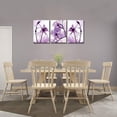 thumbnail image 4 of Modern Canvas Wall Art Home Decor Wall Art Painting Purple Flowers Art Wood Inside Framed Ready to Hang (12InchX16InchX3), 4 of 6