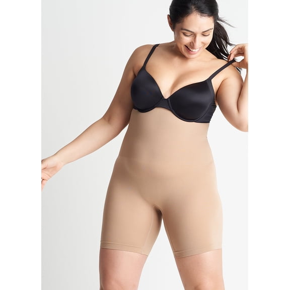 Yummie ALMOND Seamless High Waist Thigh Shaper, US Medium/Large
