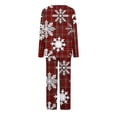 thumbnail image 4 of RKSTN Ensembles de Pyjama pour Femmes Imprimé de Noël Col en V Décontracté Haut Long Pantalon Ensemble de Pyjama Doux Confortable, 4 of 5