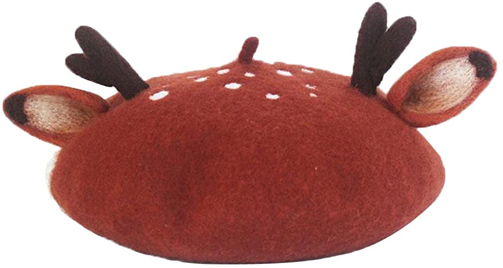 Handmade Deer Antler Ear Beret Hat 