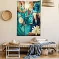 thumbnail image 2 of Spa Tapestry, Blue Themed White Daisies Scents Towels and Incense Artwork Collage Design, Wall Hanging for Bedroom Living Room Dorm Decor, 60W X 80L Inches, Blue Brown and White, by Ambesonne, 2 of 5