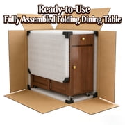 Folding Drop Leaf Dining Table Set with 4 Chairs, Space Saving for Small Spaces, Walnut 51 Inch