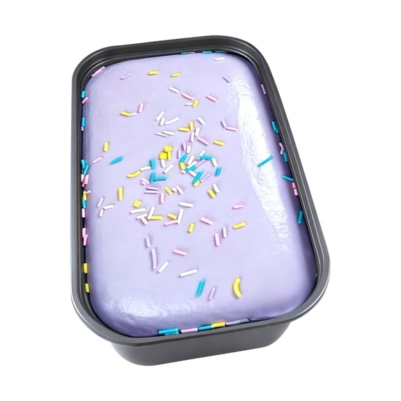 Purple Cake Squishy Slow Rise Toy with Colorful Sprinkles in Black Pan, 1 Pack, Kawaii -Shaped Squishy Relaxation Toy for Kids and Adults