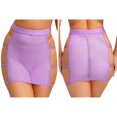 thumbnail image 3 of Xnihocha Womens See Through Mesh Mini Skirt With Shiny Rhinestones Bodycon Style For Clubbing And Party Lavender L, 3 of 6