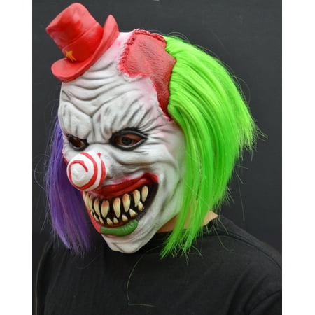 Halloween Clown Mask with Hair Costume Party Cosplay Jokester Psycho Clown
