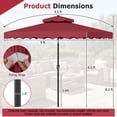 thumbnail image 3 of Gymax 9 FT Solar LED Outdoor Umbrella Push-Button Tilt & Crank 24 LED Lights & 8 Ribs Red, 3 of 9