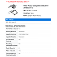 thumbnail image 2 of Water Pump - Compatible with 2011 - 2016 Scion tC 2012 2013 2014 2015, 2 of 2