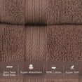 thumbnail image 3 of Home Weavers  Elegance Essentials 550GSM Cotton Zero Twist Super Absorbent Bath Towel Set of 8 27"x54", 16"x24", 13"x13" - Chocolate, 3 of 5