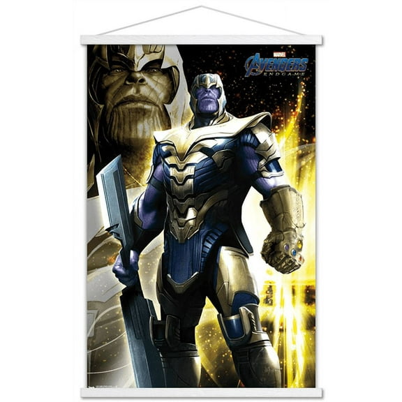 Marvel Cinematic Universe - Avengers - Endgame - Thanos Wall Poster with Wooden Magnetic Frame, 22.375" x 34"
