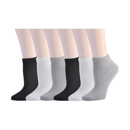 wmincc Women's Bamboo Ankle Socks - Seamless Toe, Low Cut, No Show, Lightweight 3/6 Pack