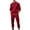 Red, variant on Mens Casual Tactical Suits 2 Piece Workwear Suits for Men Quarter Zip Stand Collar Sweatshirts and Drawstring Cargo Pants