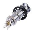 thumbnail image 4 of GLFILL 1pcs Electric Guitar Jack- Anti-noisy Bass Parts 6.35mm Stereo-Output Input 1/4 Inch Socket Plug- Brass Straight Ribbed Tube Chrome, 4 of 9