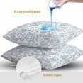thumbnail image 4 of Throw Pillow Covers 20x20 Inch Set of 2, Light Blue Flower Waterproof Outdoor Pillow Covers, Vintage Farmhouse Boho Leaf Spring Decorative Cushion Pillowcases for Couch, Sofa, Bed, Garden, Patio, 4 of 9