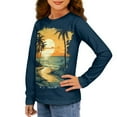 thumbnail image 4 of DISNIMO Sunset Palm Tree Boys T Shirt Long Sleeve T Shirts for Kids Crew Neck Tshirt Girls Cute T-Shirts for 3-4 Year Old Girls Clothes Long Sleeve Shirts for Boys Soft Shirts Kids Fall Outfits, 4 of 7