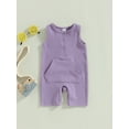 thumbnail image 2 of Coduop Infant Baby Boys Short Sleeve Bodysuit Basic Jumpsuit Button Closure Newborn Playsuit, 2 of 7
