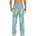thumbnail image 3 of Daisy Flowers Polka Dot Blue Men's Pajama Pants Lightweight Sleepwear Bottom Lounge Pants, 3 of 6