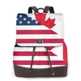 thumbnail image 1 of Fotbe USA Canada Flag Mochila Bolso con Estampado para Mujer, Mochila Antirrobo de Nylon Impermeable, Bolsa Ligera de Hombro, 1 of 4