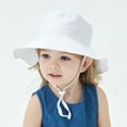 thumbnail image 2 of Generic Children's Summer Caps Baby Boys Girls Sun Protection Hat Sunscreen Cap Fisherman's Hat for Toddler Headgear Adjustable Breathable Sun Protection (,White), 2 of 6