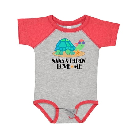 

Inktastic Nana and Papaw Love Me Grandchild Turtle Gift Baby Boy or Baby Girl Bodysuit