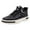 Black, variant on Fsqjgq Mens Shoes High Top Lace up Sneakers Solid Flat Thick Bottom Artificial Leather Shoes Fashion Lace Up Casual Running Shoes 41