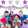 thumbnail image 4 of Girls Birthday Decorations Purple and Silver Lavender Party Decorations Set for Women Including Happy Birthday Banner Balloons Confetti Latex Balloons, 4 of 5