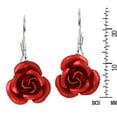 thumbnail image 3 of Simply Beautiful Blooming Red Rose Dangle Earrings, 3 of 4