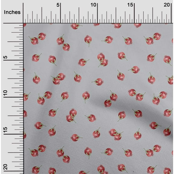 oneOone Georgette Viscose Fabric Pomegranate Fruit Print Fabric by Yard 42 Inch Wide