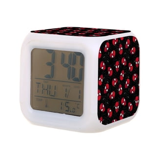 SHAGHAFI Desk Digital Clock With Countdown Timer - Battery Operated, 2000mAh, 3 Alarms, Volume Control