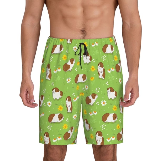 Fotbe Guinea Pigs Pantalones Cortos de Pijama para Hombre, Ropa de Dormir, Pantalones de Pijama Cortos para Hombre-XX-Large