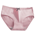 thumbnail image 2 of Fulorrnie Womens Cotton Panties Seamless Underwear Breathable Briefs Wide Comfort Waistband Bow Detail, Light Purple, M, 2 of 3