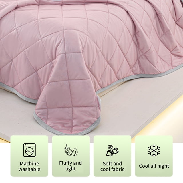 DPTALR Cool Feeling Silk Fiber Summer Comforter Summer Cooler Gift Comforter Conditioner Comforter Solid Color