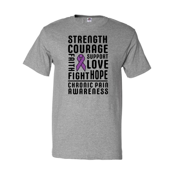 Inktastic Chronic Pain Awareness Strength Courage and Support T-Shirt