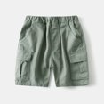 thumbnail image 2 of Odeerbi 3-9 Years Kids Boys Cargo Shorts Cotton Bermuda Shorts Summer Solid Color Casual Shorts with Pockets, 2 of 4