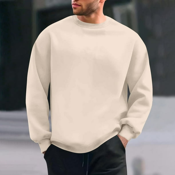 pstuiky camisas de manga larga para hombre, Sudadera básica de cuello redondo y manga larga informal de color liso para hombre. Camiseta/camiseta de cuello redondo y manga larga. xxxl