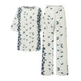 thumbnail image 4 of Jxximdong Pajamas for Women Set Summer Cotton Linen T Shirts Straight Leg Pant Plus Size 2 Piece Set White Loungewear XXL, 4 of 5