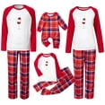 thumbnail image 6 of Penkiiy Matching Family Pajamas Sets Christmas PJ's with Letter and Plaid Printed Long Sleeve Tee and Bottom Loungewear Red 4-5 Years, 6 of 7