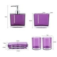 thumbnail image 3 of Purple Bathroom Accessories 5pcs/Set Acrylic Bathroom Accessories, Luxury Bath Vanity Set with Cup Bottle Toothbrush Holder Soap Dispenser Dish Liquid Soap Lotion Pump Set, 3 of 10