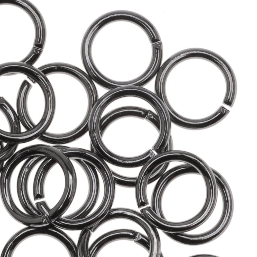 Open Jump Rings 24 Grams approx 200pc Steel Tone plated Brass 7mm Round 18 Gauge 